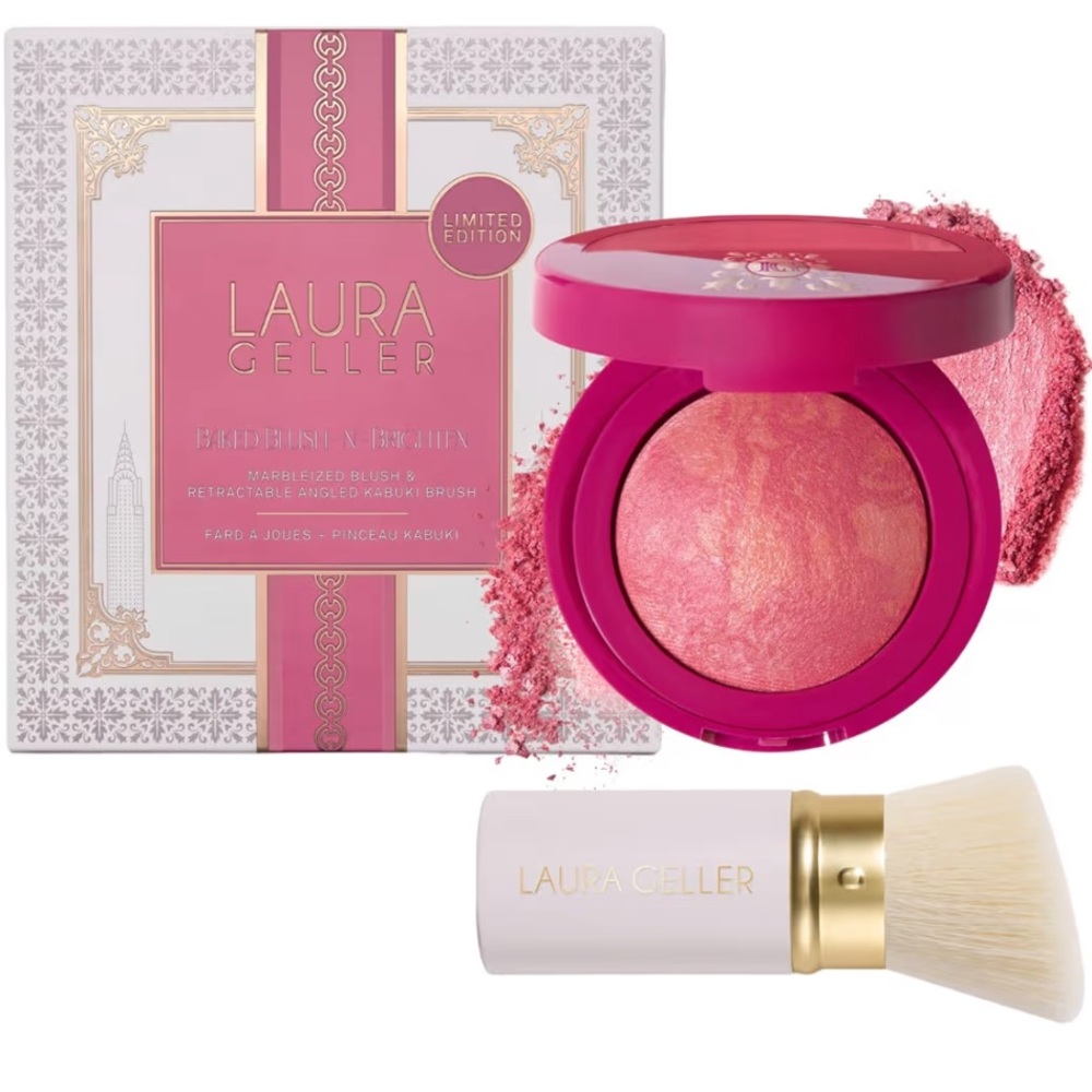 🖤❄️Laura Geller Baked Blush-n-Brighten & Kabuki Set Duo